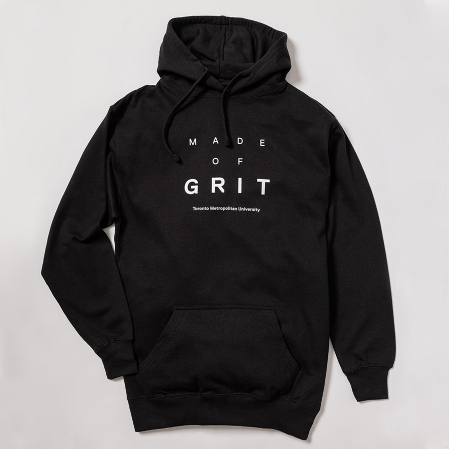 Black Hoodie with "Made of GRIT" Logo
