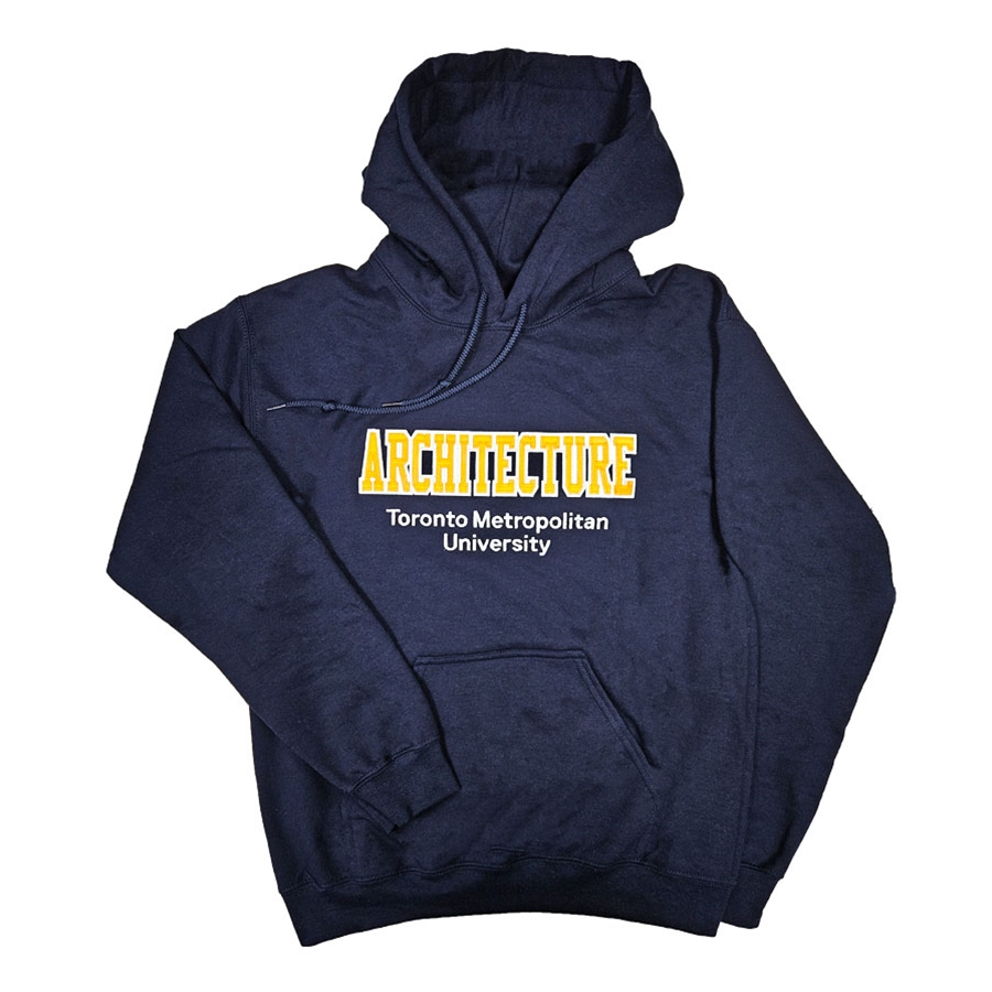 Navy Hoodie with Architecture Logo