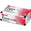 A red and white package of 100 ACCO brand paperclips.