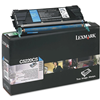 The black box of a Lexmark C5220CS cyan toner cartridge. Cyan toner cartridge appears on the top of the box.