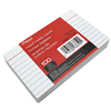 A pack of 100 Mead brand ruled index cards in red packaging.