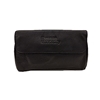 A black leather toiletry case with Ryerson University text embossed on the front flap.