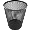 A cup with a black mesh wire metal design to holds a variety of writing instruments with dimensions of 4-1/2"W x 5-5/8"H