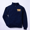 Navy Quarter Zip Sweatshirt with Left Chest Varsity TMU Logo
