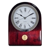 TMU Desk Clock: Rosewood Metal Gold Medallion