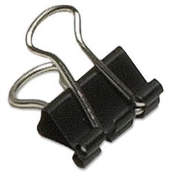 A black and silver binder clip.