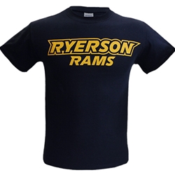 T-Shirt w/ Ryerson Rams Logo Printed - Navy