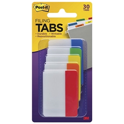 One pack of 24 stick-on tabs of various colors. Each tab measures 2"