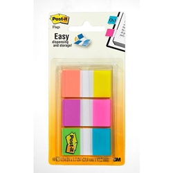 A package of 60 stick-on flags 3 bright assorted colours