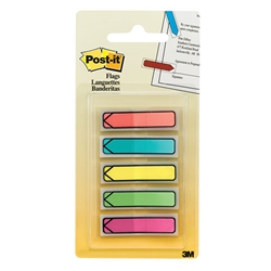 A package of 100 stick-on flags in 5 bright assorted colours