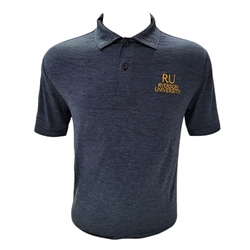 A navy polo shirt. RU and Ryerson University in gold text appears on the right side of the chest.
