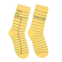 Yellow Library Card Universal Sock